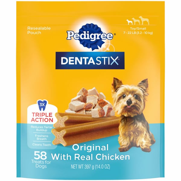 Pedigree Dentastix Original Flavor Toy/Small Dog Dental Chew Dog Treats hero