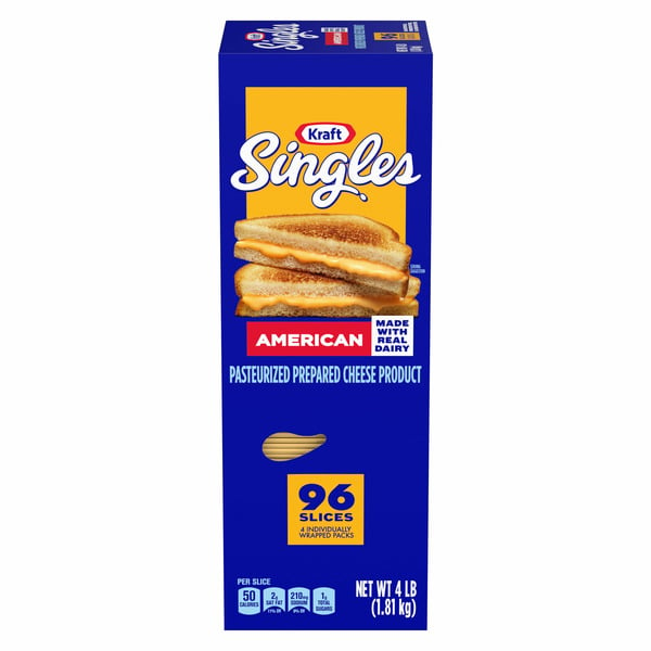 Cheese Kraft Singles American Cheese, 4 lbs hero