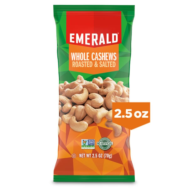 Nuts, Seeds & Dried Fruit Emerald Roasted & Salted Whole Cashews hero