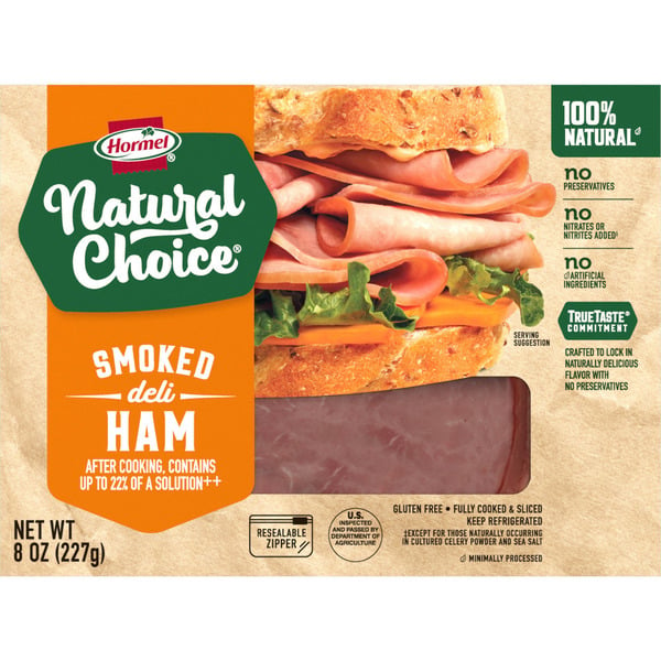 Lunch Meat Natural Choice Smoked Deli Ham hero