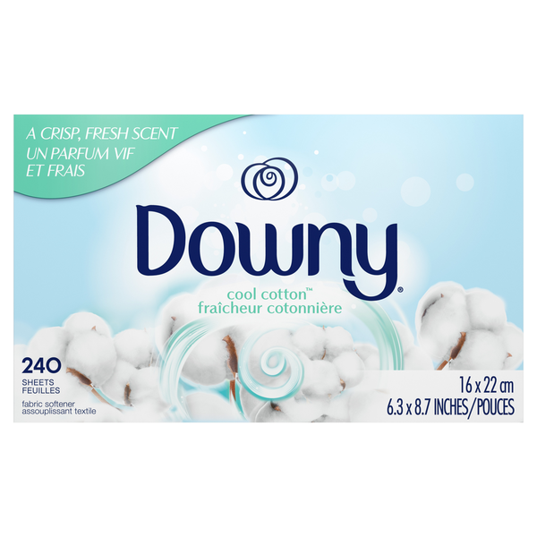 Laundry Downy Fabric Softener Dryer Sheets, Cool Cotton hero