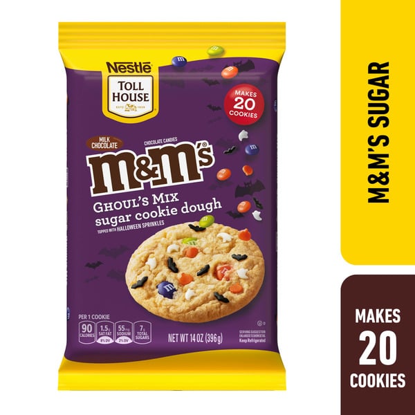 Doughs, Gelatins & Bake Mixes Toll House M&M Ghoul'S Mix Refrigerated Cookie Dough Bar hero