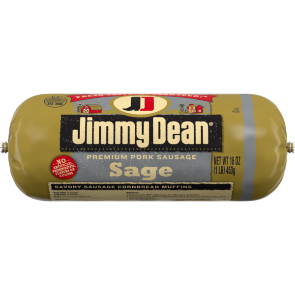 Frozen Meat & Seafood Jimmy Dean Premium Pork Sage Breakfast Sausage Roll, 16 ounces hero