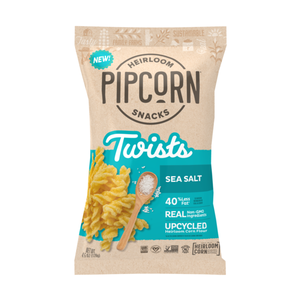 Pipcorn Heirloom Snacks Twists, Sea Salt hero