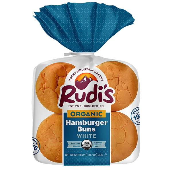 Buns & Rolls Rudi's Organic White Hamburger Buns hero