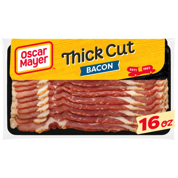 Pork and Ham Oscar Mayer Naturally Hardwood Smoked Thick Cut Bacon hero