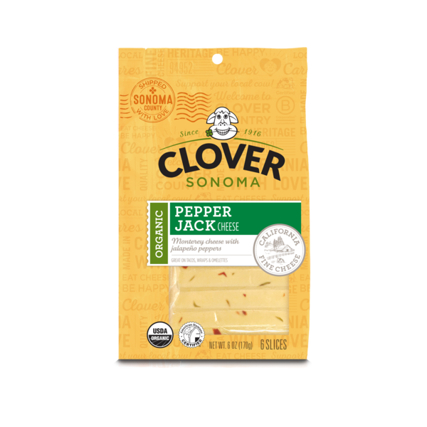 Packaged Cheese Clover Sonoma Organic Pepper Jack Slice hero