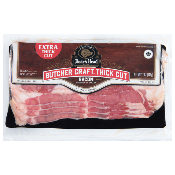 From Our Deli Counter Boar's Head Smoked Sliced Bacon Thick Cut hero