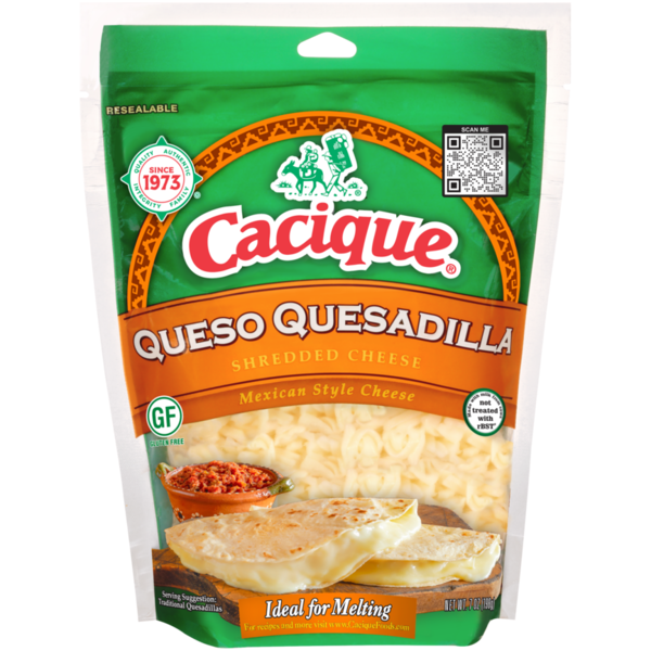 Packaged Cheese Cacique Shredded Cheese, Queso Quesadilla, Mexican Style hero