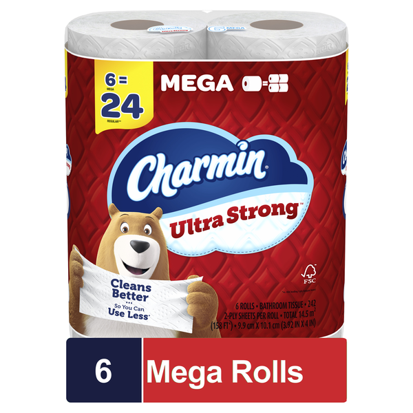 Charmin Ultra Strong Toilet Paper Mega Rolls hero