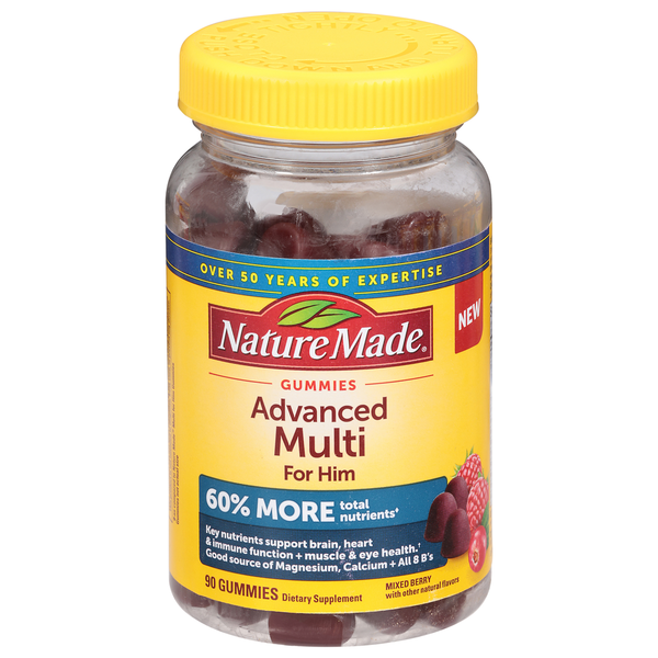 Nature Made Advanced Multi, for Him, Gummies, Mixed Berry hero