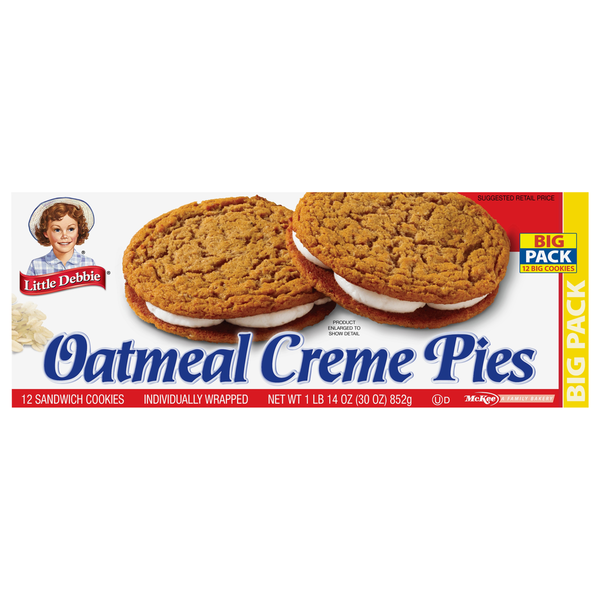 Breakfast Breads, Donuts & More Little Debbie Sandwich Cookies, Oatmeal Creme Pies, Big Pack hero