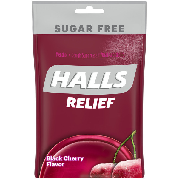 Cold, Flu & Allergy Halls Relief Black Cherry Sugar Free Cough Drops hero