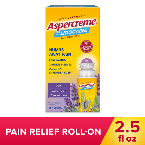 Muscles, Joints & Pain Relief Aspercreme Lidocaine Roll-On, Lavender hero