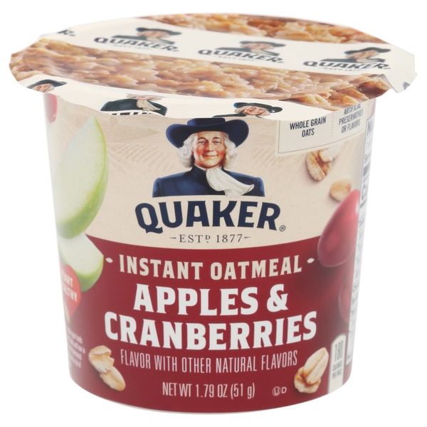 Cereal & Granola Quaker Instant Oatmeal, Apples & Cranberries hero