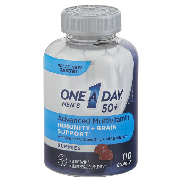 One A Day Advanced Multivitamin, Immunity + Brain Support, Men's 50+, Gummies hero