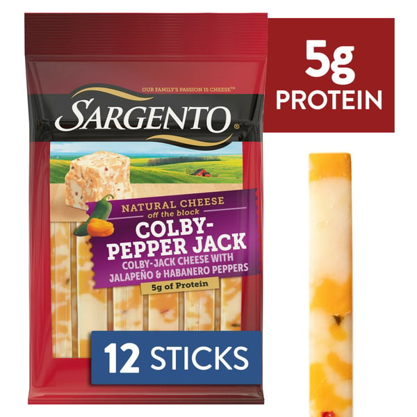 Packaged Cheese Sargento Colby-Pepper Jack Natural Cheese Snack Sticks hero