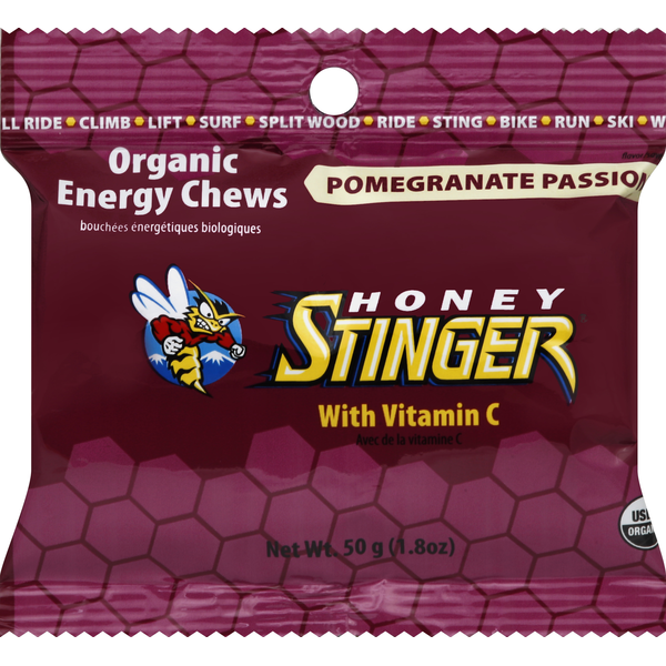 Candy & Chocolate Honey Stinger Energy Chews, Organic, Pomegranate Passion hero