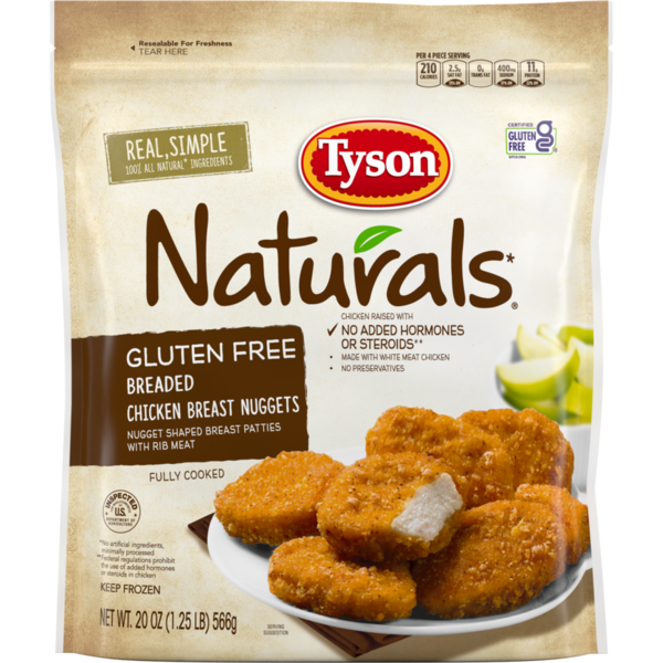 Frozen Meat & Seafood Tyson Naturals Gluten Free Breaded Chicken Breast Nuggets, 20 oz. (Frozen) hero