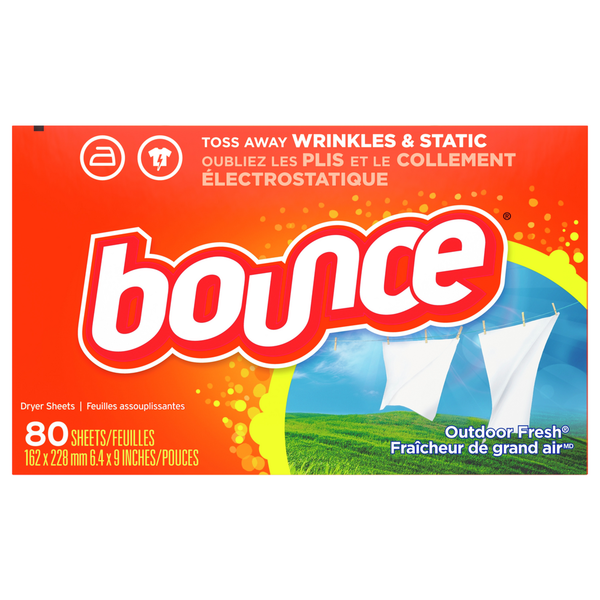 Laundry Bounce Dryer Sheets, Outdoor Fresh hero