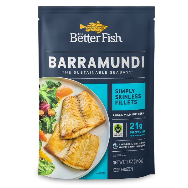 Packaged Seafood The Better Fish Simply Skinless Barramundi Fillets hero