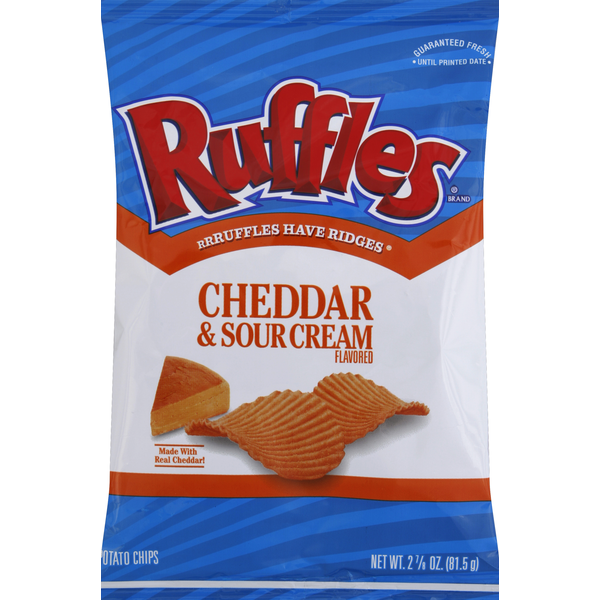 Chips & Pretzels Ruffles Potato Chips, Cheddar & Sour Cream hero