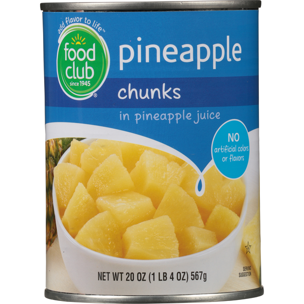 Canned Fruit & Applesauce Food Club Pineapple Chunks hero