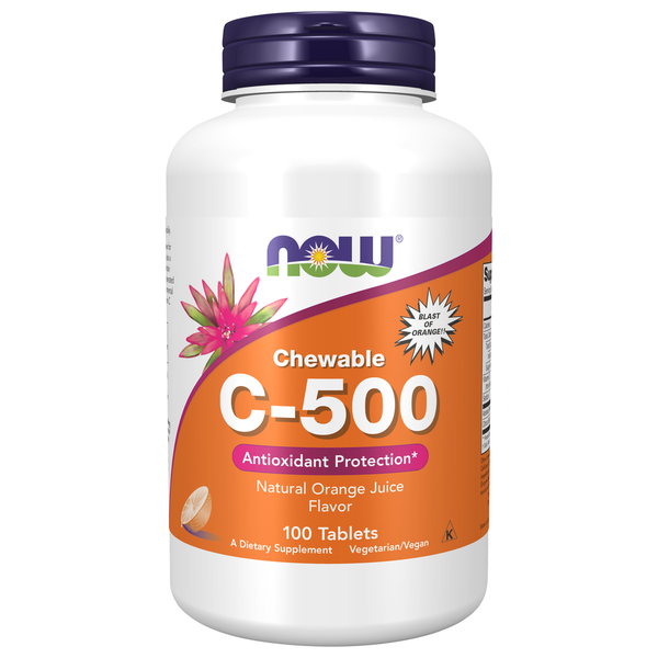 Vitamins & Supplements NOW Vitamin C 500 Orange Chewable hero