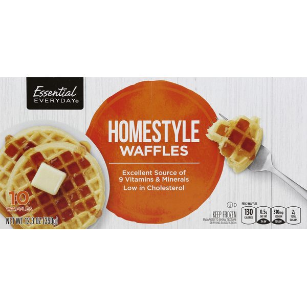 Frozen Breakfast Essential Everyday Waffles, Homestyle hero