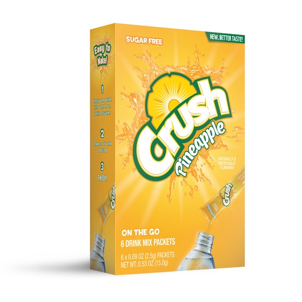 Packaged Vegetables & Fruits Crush Drink Mix Packets, Sugar Free, Pineapple, On The Go hero