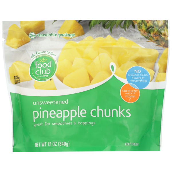 Frozen Dessert Food Club Unsweetened Pineapple Chunks hero