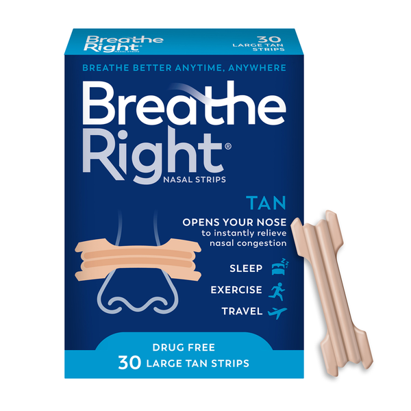 Breathe Right Nasal Strips, Original Tan, Large hero