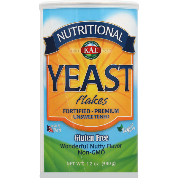 Food Supplements KAL Yeast Flakes, Gluten Free, Unsweetened, Wonderful Nutty Flavor hero