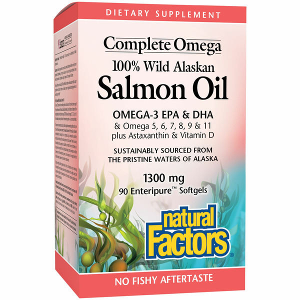 Fish Oil & Omegas Natural Factors Wild Alaskan Salmon Oil Enteric Coated hero