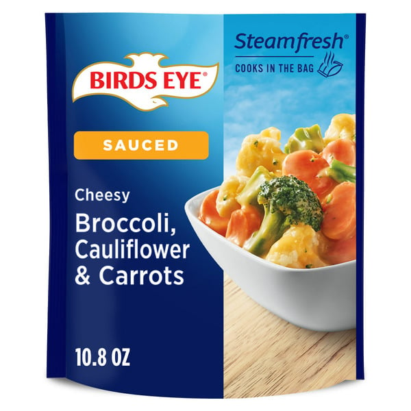 Frozen Produce Birds Eye Steamfresh Sauced Cheesy Broccoli, Cauliflower & Carrots Frozen Vegetables hero