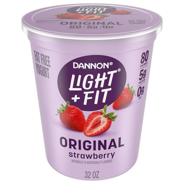 Yogurt Dannon Light + Fit Nonfat Gluten-Free Strawberry Yogurt hero