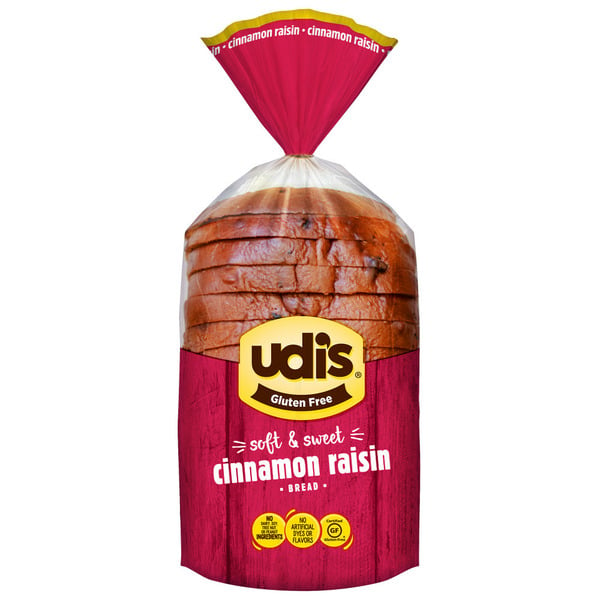 Bread Udi's Gluten Free Cinnamon Raisin Bread, Frozen hero