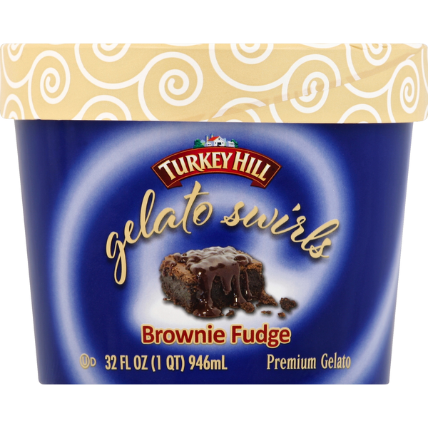 Ice Cream & Ice Turkey Hill Gelato, Premium, Brownie Fudge hero