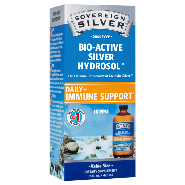 Immune Support Sovereign Silver Silver Hydrosol, Bio-Active, 10 ppm, Value Size hero