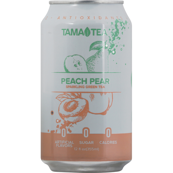 Tea Tama Tea Green Tea, Peach Pear, Sparkling hero