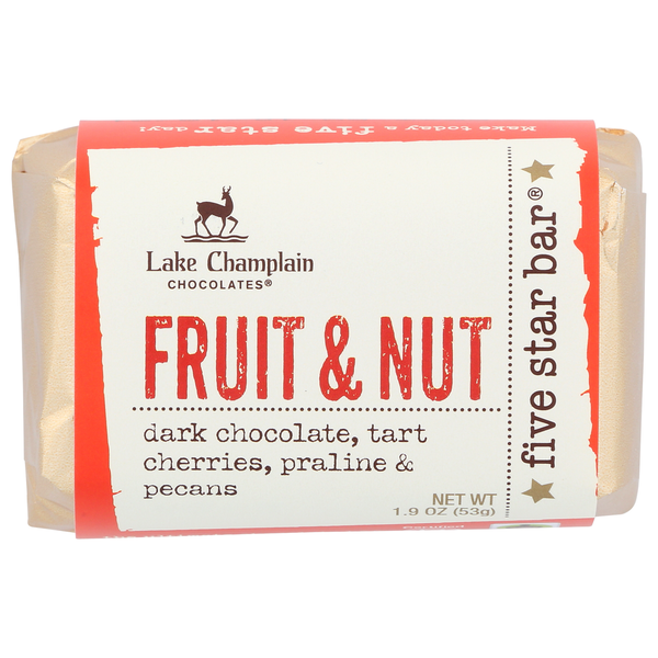 Candy & Chocolate Lake Champlain Chocolates Fruit & Nut Five Star Bar hero