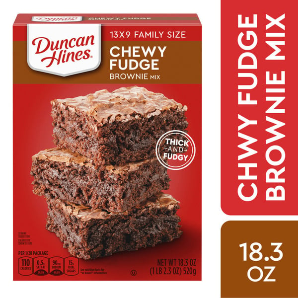 Doughs, Gelatins & Bake Mixes Duncan Hines Chewy Fudge Brownie Mix, Baking Mix hero