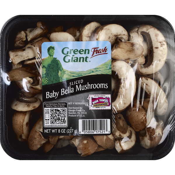 Packaged Vegetables & Fruits Green Giant Mushrooms, Baby Bella, Sliced hero