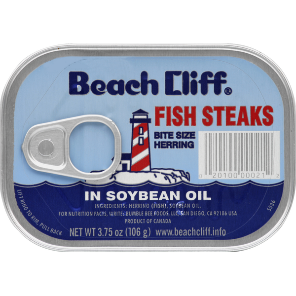 Canned Meat & Seafood Beach Cliff Fish Steaks, in Soybean Oil hero