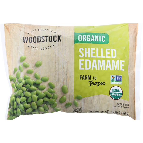 Packaged Vegetables & Fruits WOODSTOCK Shelled Edamame, Organic hero