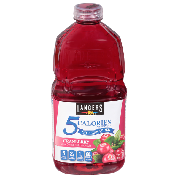 Juice & Nectars Langers Juice Cocktail, No Sugar Added, Cranberry hero