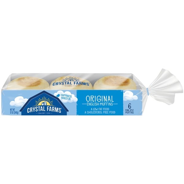 Buns & Rolls Crystal Farms Original Fork Split English Muffins hero