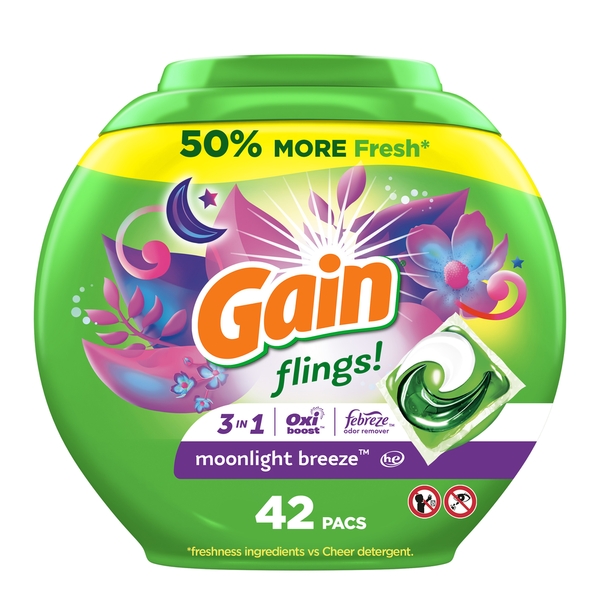 Laundry Care Gain Laundry Detergent Pacs, Moonlight Breeze Scent hero