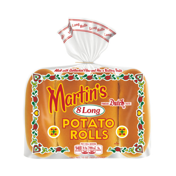 Packaged Bread Martin's Long Potato Rolls hero