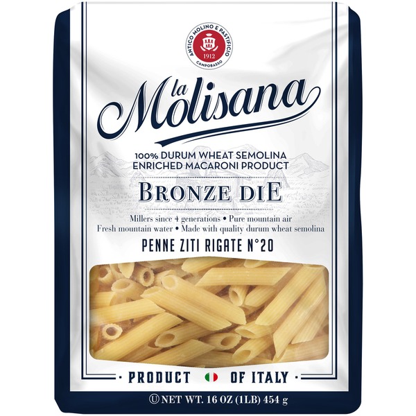 Dry Pasta La Molisana Penne Ziti Rigate, 20B hero